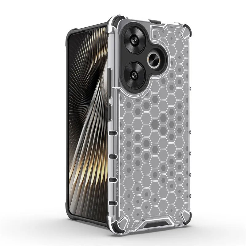 For Xiaomi Poco F6 Case For Poco F6 Cover 6.67 inch Honeycomb Hard PC Shockproof Protection Bumper For Xiaomi Poco F6 5G