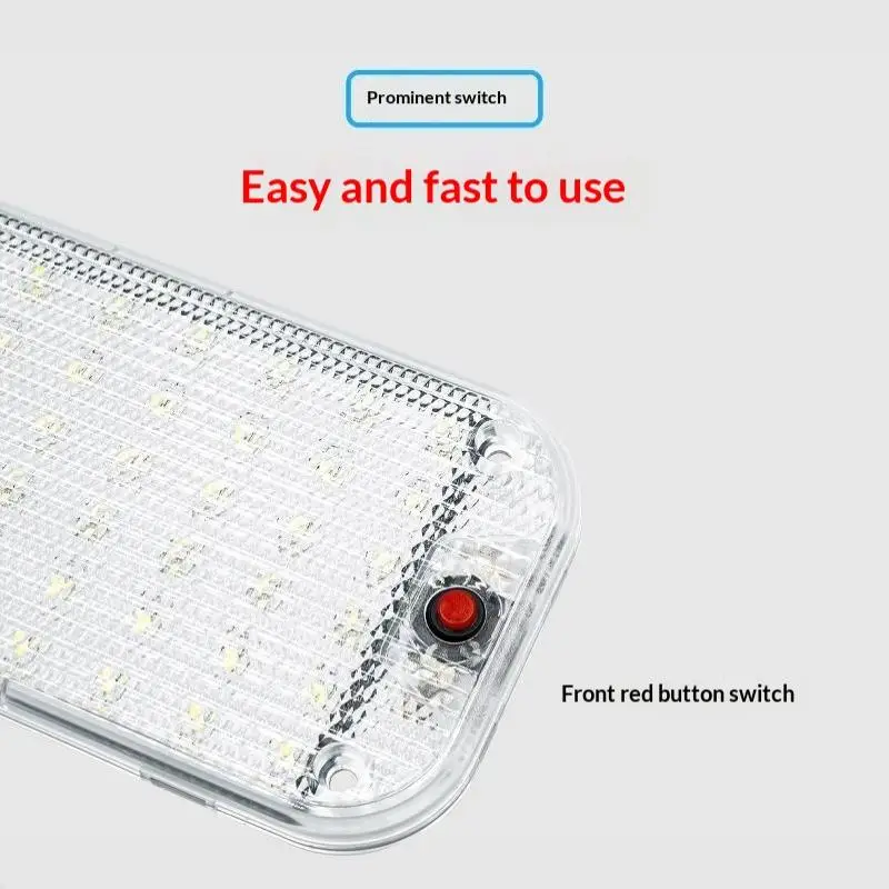 1 Stück 12V-80V Auto-Innenbeleuchtung LED-Lichtleiste Weißlichtrohr mit Schalter für Transporter, LKW, Wohnmobil, Boot, Innenraum-Deckenleuchte – Detail 9