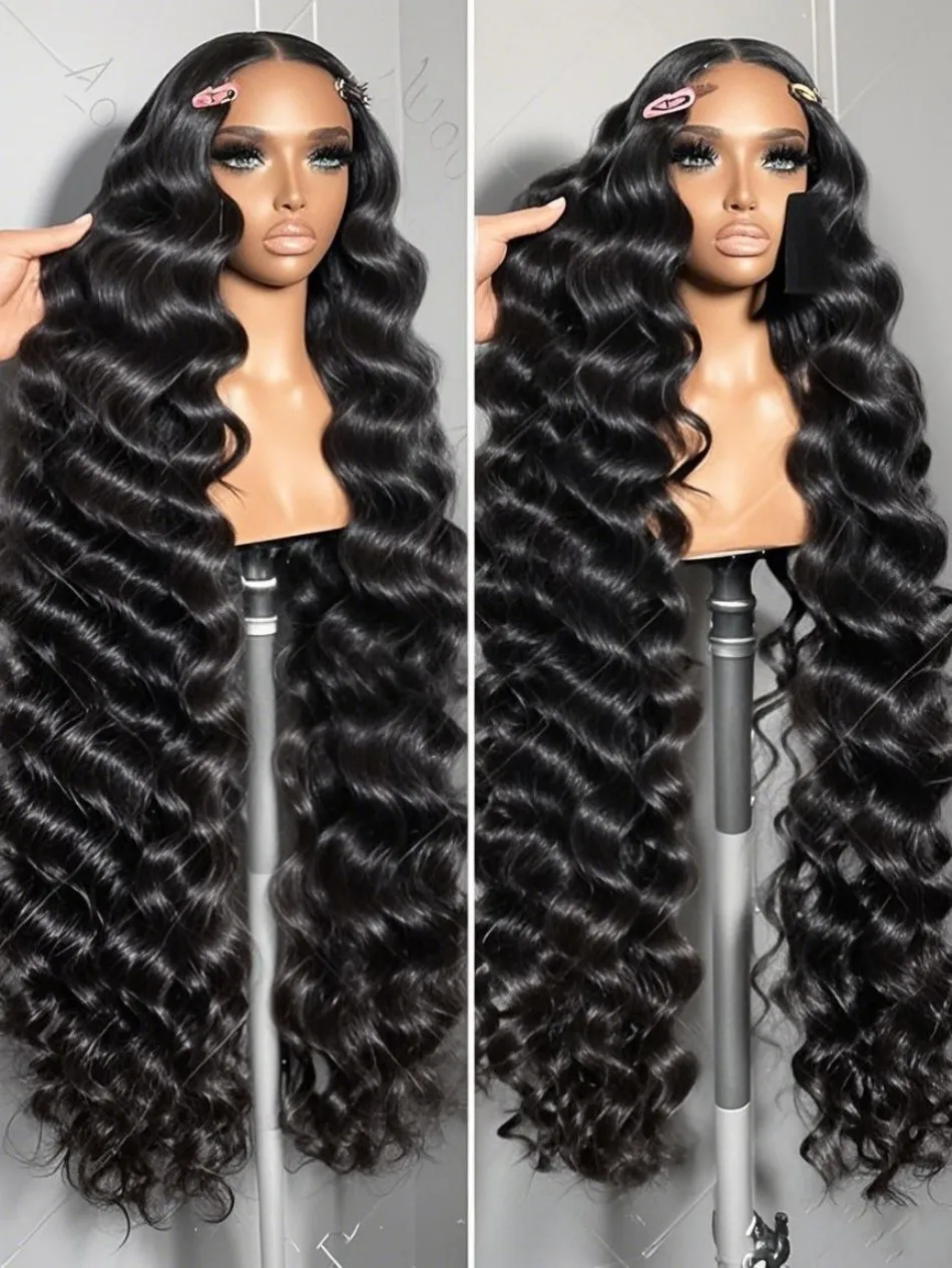

13x7 HD Lace Front Human Hair Wig Brazilian 200% 40 Inch Curly Loose Wave Loose Deep Wave Wigs 13x6 Lace Frontal Wig For Women