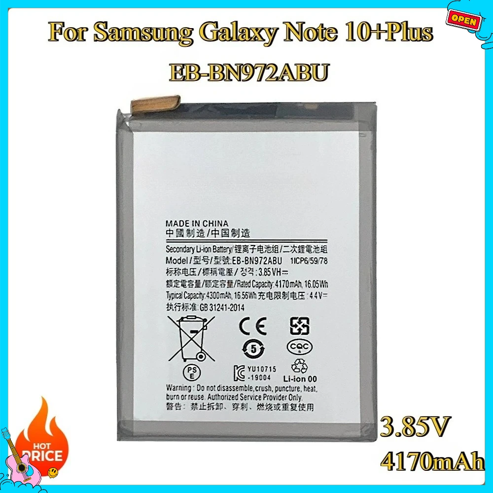 

New EB-BN970ABU EB-BN972ABU EB-BN770ABY Replacement Battery for Samsung Galaxy SM-N975N Note 10 LiteNote 10 N970F Note 10+ Plus