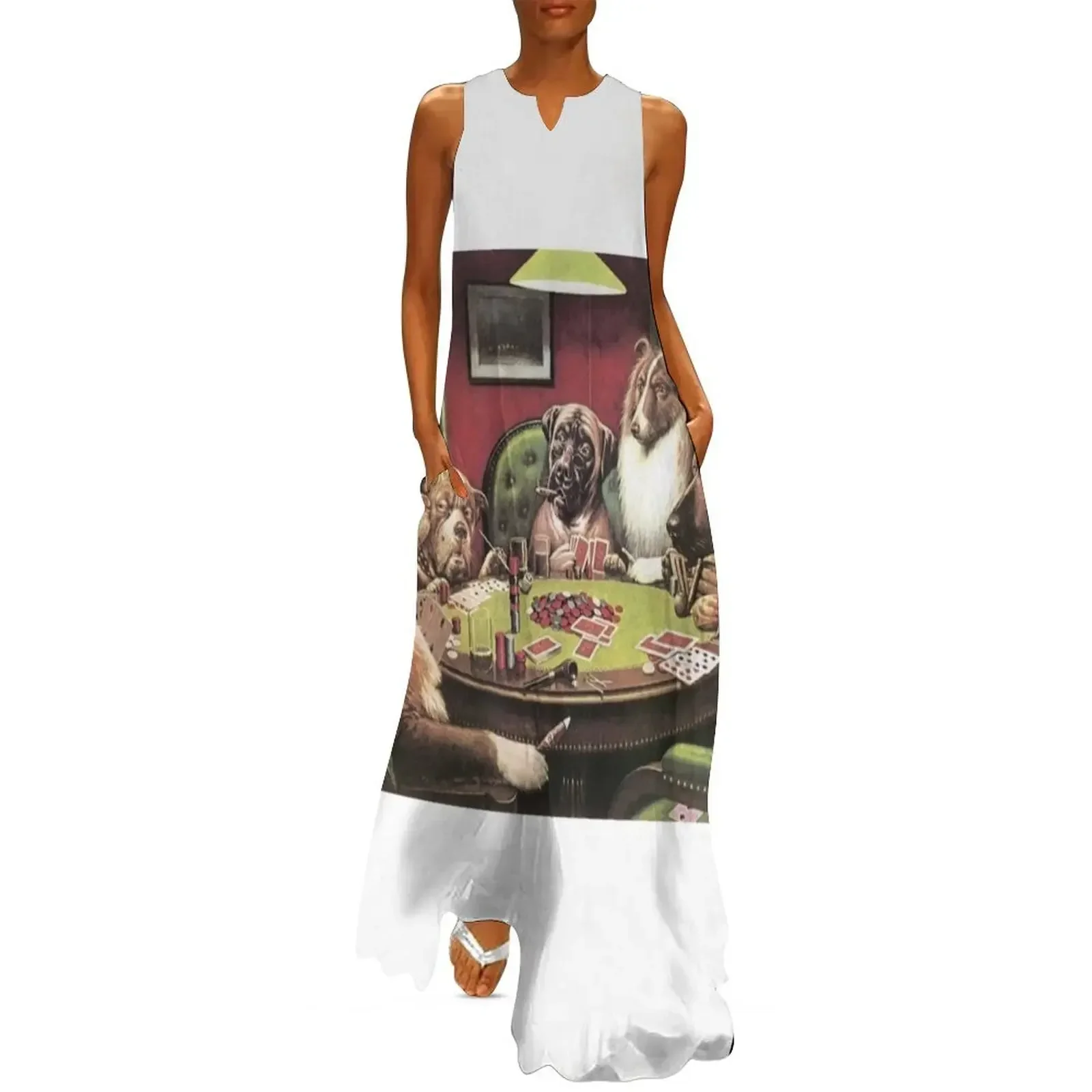 

DOGS PLAYING POKER Long Dress Womens dresses birthday dress for women Evening gown dress dresses