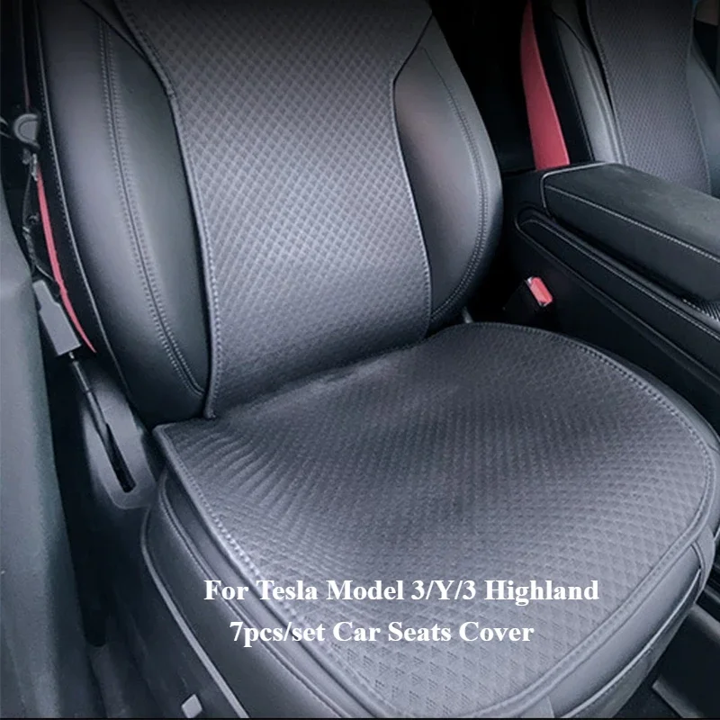 

Подушка для автомобильного сиденья Tesla Model 3/Y/3 Highland 2024, дышащая всесезонная подушка для заднего сиденья, защитные чехлы, аксессуары для интерьера