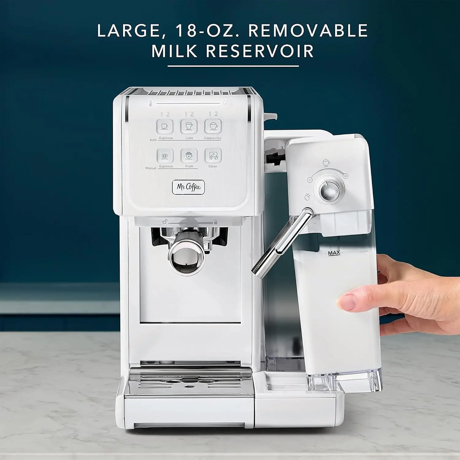One-Touch CoffeeHouse - Espresso, Cappuccino, and Latte Maker, with Easy Serving Espresso (ESE) Pod compatibility - White