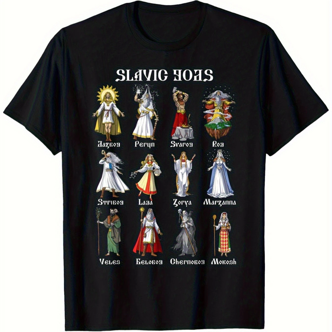 Ancient Baltic/Russian Mythology Slavic Gods T-Shirt 100% Cotton O-Neck Short Sleeve Summer Casual Mens T-shirt Streetwear