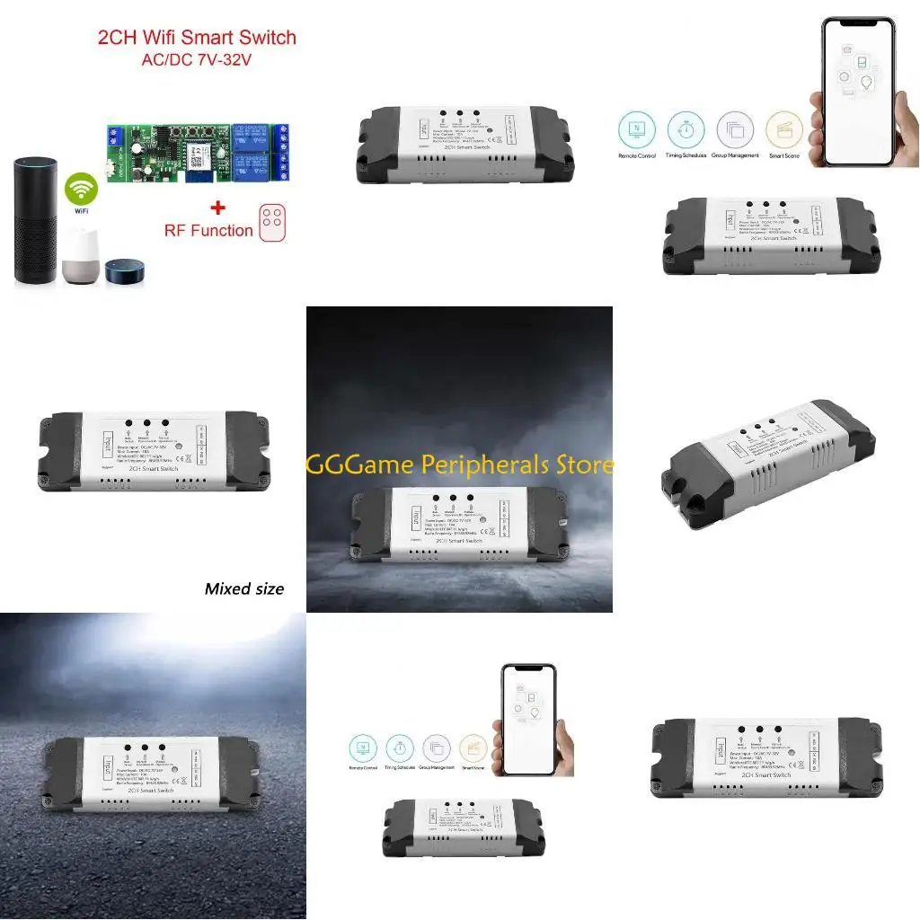 U55B AC-DC 7V-32V مفاتيح ذكية ضوء المحرك وحدات تبديل RF433 تردد الراديو #1