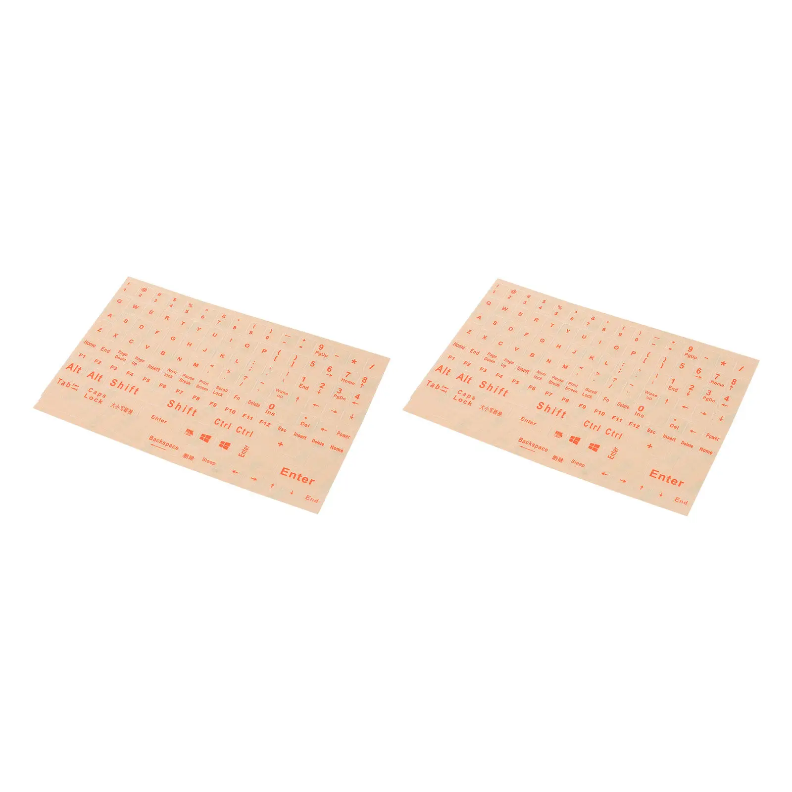 2 Sheets High Quality English Keyboard Stickers PVC Material Clear Print Wear Resistant Self Adhesive No Residue Full Key