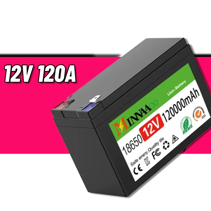 

New 12V 80Ah 100Ah 120Ah lithium Battery Pack Lithium Iron Phosphate Batteries Built-in BMS For Solar Boat+12.6V Charger