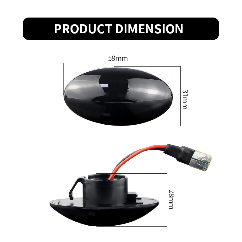 For BMW Mini Cooper R50 R52 R53 02-08 Dynamic LED Turn Signal Lamp Repeater Indicator Flowing Side Marker Light Car Accessories