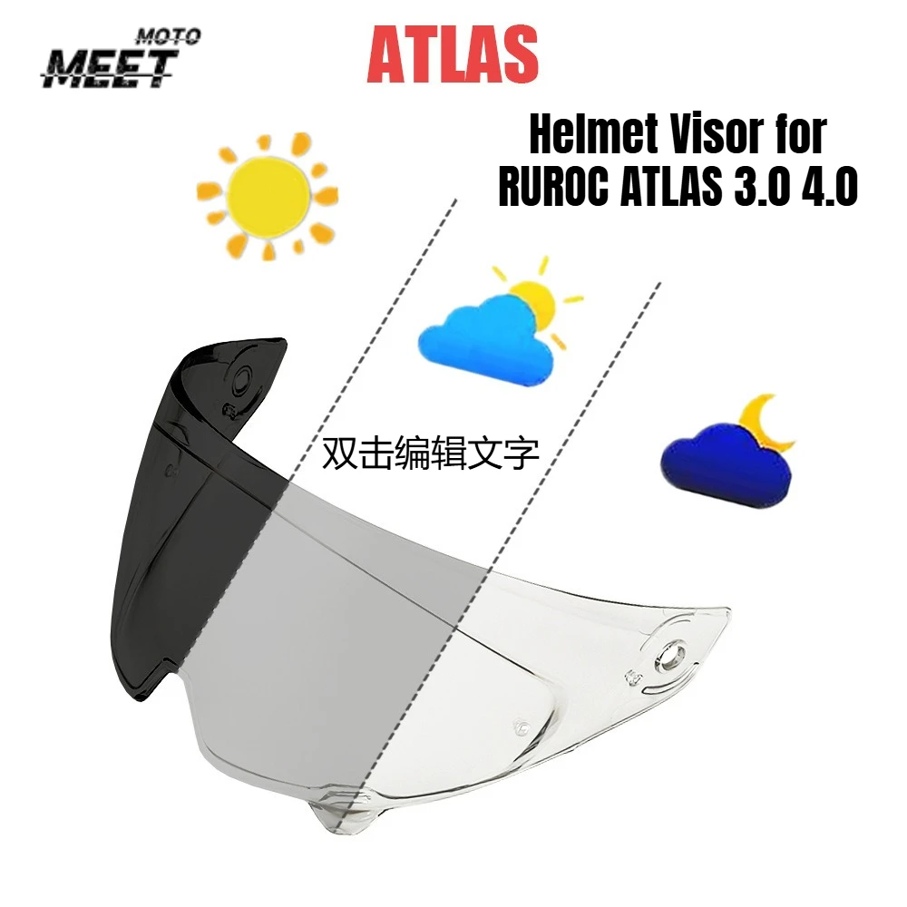 

Helmet Visor Lens for RUROC ATLAS 3.0 4.0 Motorcycle Helmets Shield Goggles Plating Silver Red Replacement Glass Accessories