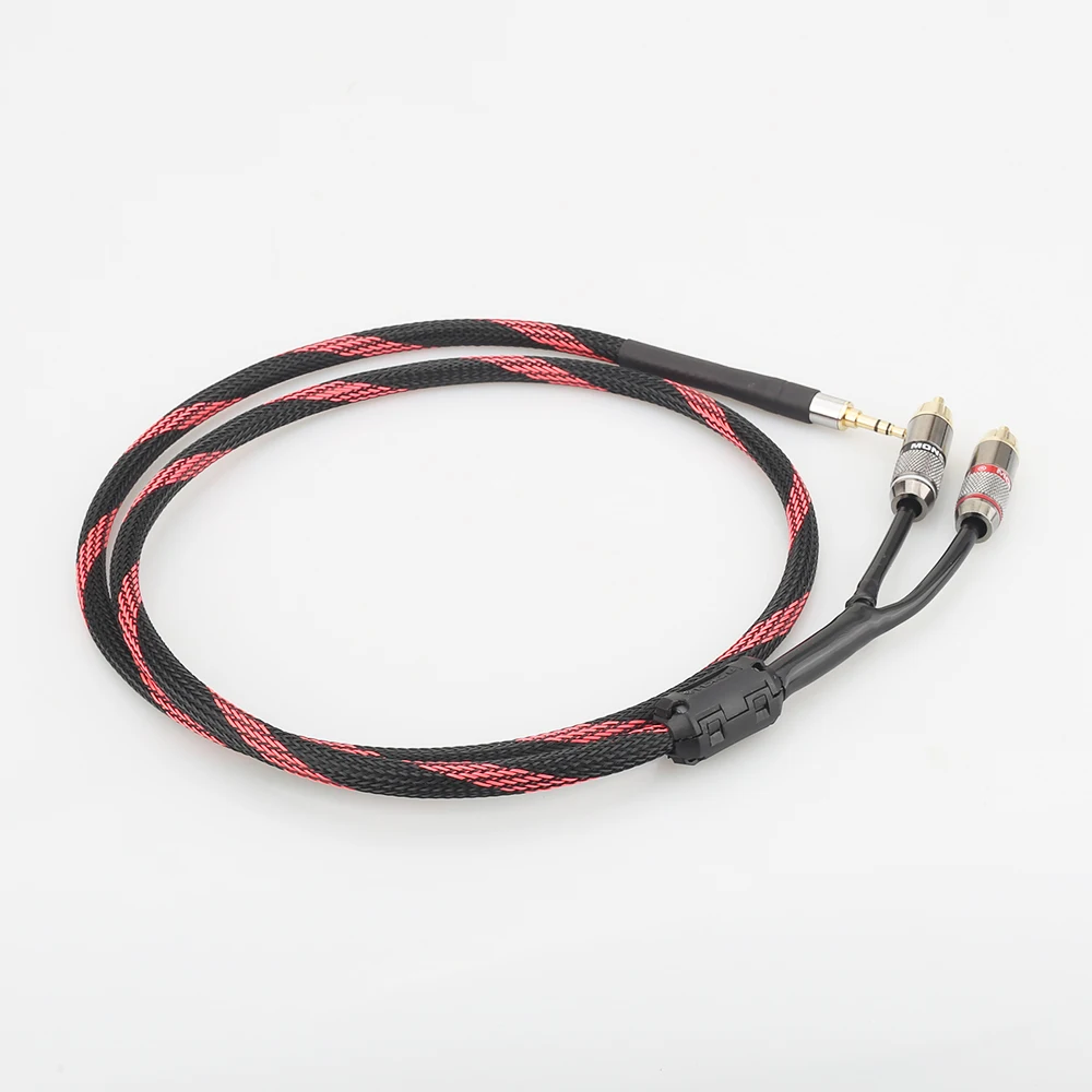 A53 3.5mm to 2RCA Audio Auxiliary Adapter Stereo 3.5 mm Splitter Cable AUX RCA Y Cord for Smartphone Speakers Tablet