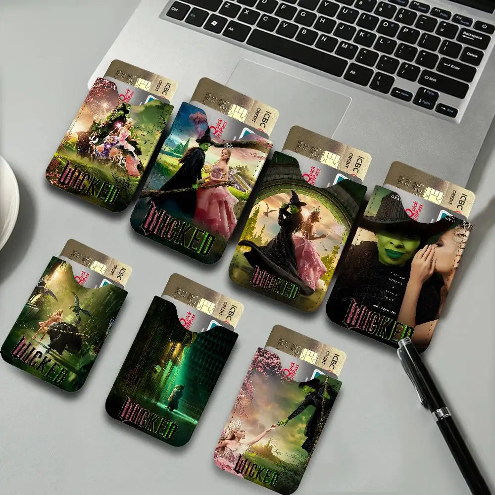Wicked Movie Pu Leather Credit Card Holder Slim Business Cardholder Anti Theft Id Organizer for Men Women Outdoor Carrying