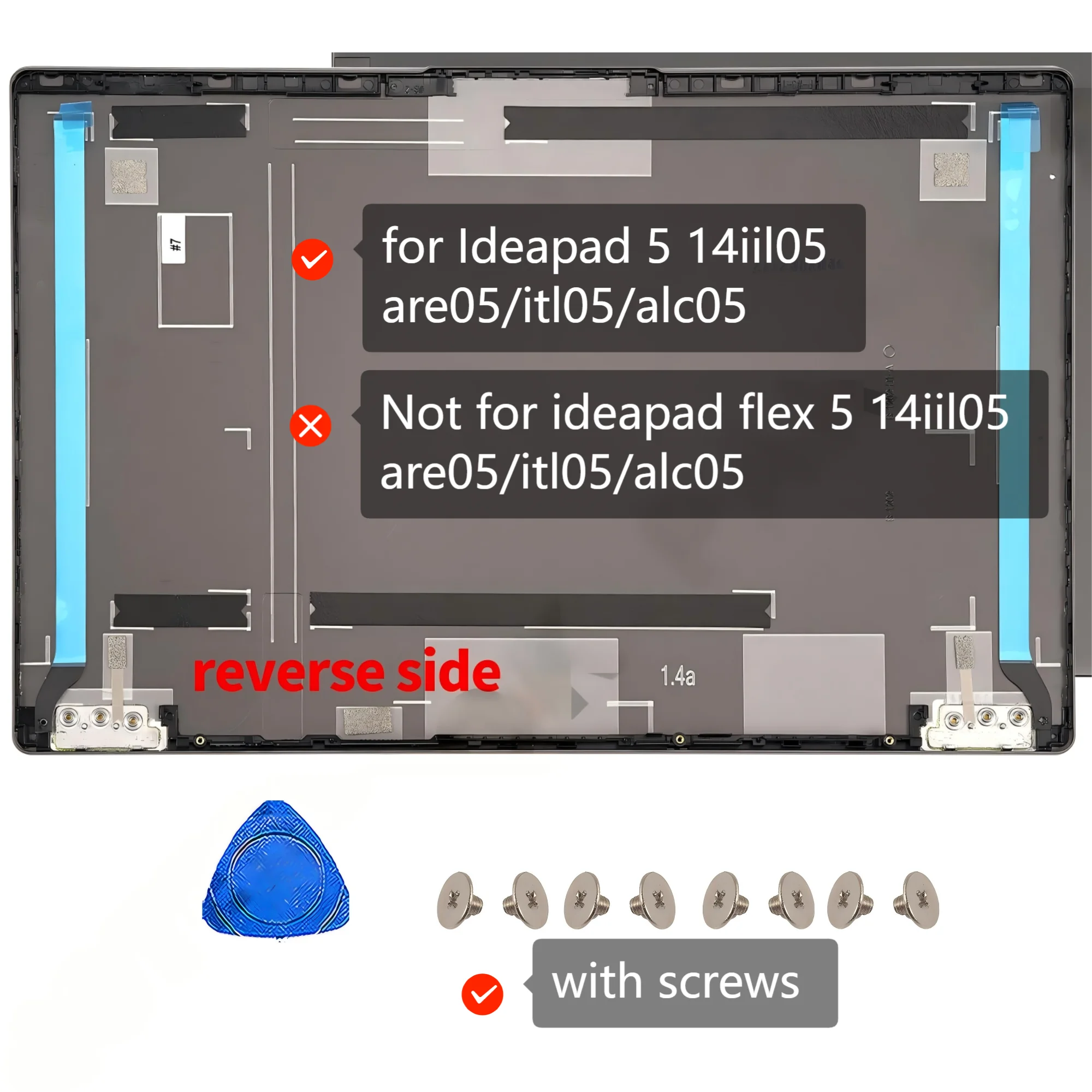 NEW For Ideapad 5 14ARE05 5-14ITL05 5-14ALC05 5-14IIL05 Gray Metal Top Lid Bezel Hinge Cover Hinges Hingecover Parts Replace