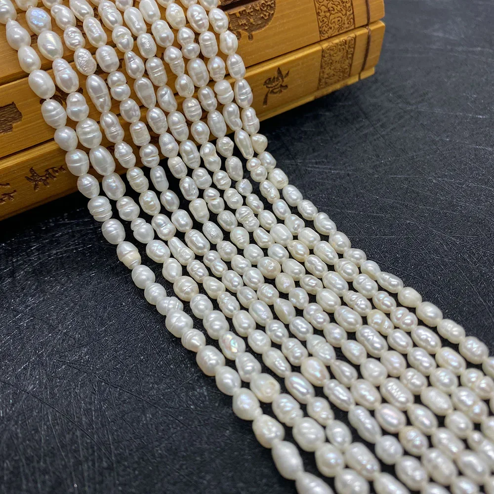 A-grade Round Natural Freshwater Pearl Fashion Specifications 3.5-3.8mm DIY Ladies Commonly Used Necklace Bracelet Jewelry