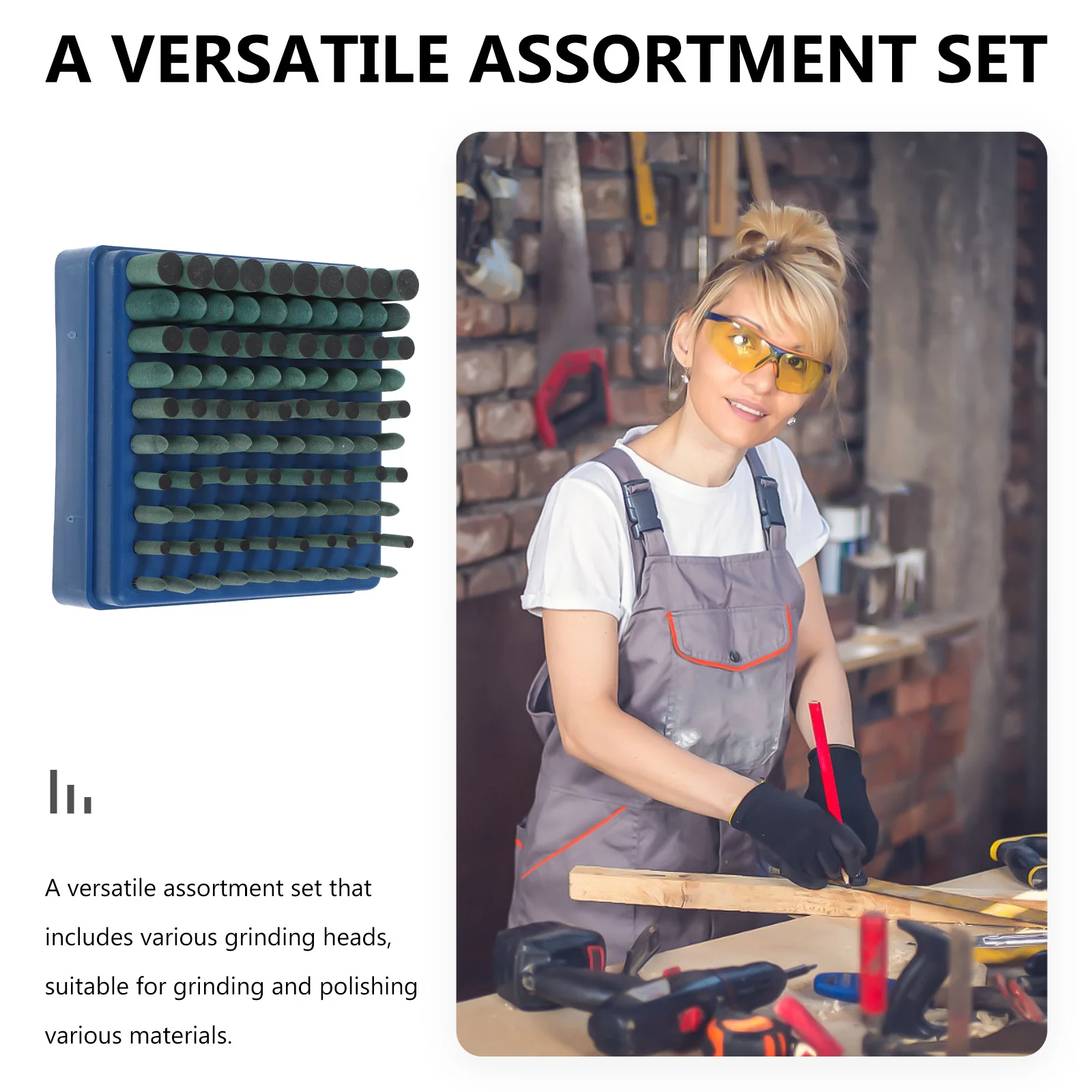 

Rubber Grinding Heads Set Sanding Bits for Plastic Rotary Tool Accessories Abrasive Stones Longlasting