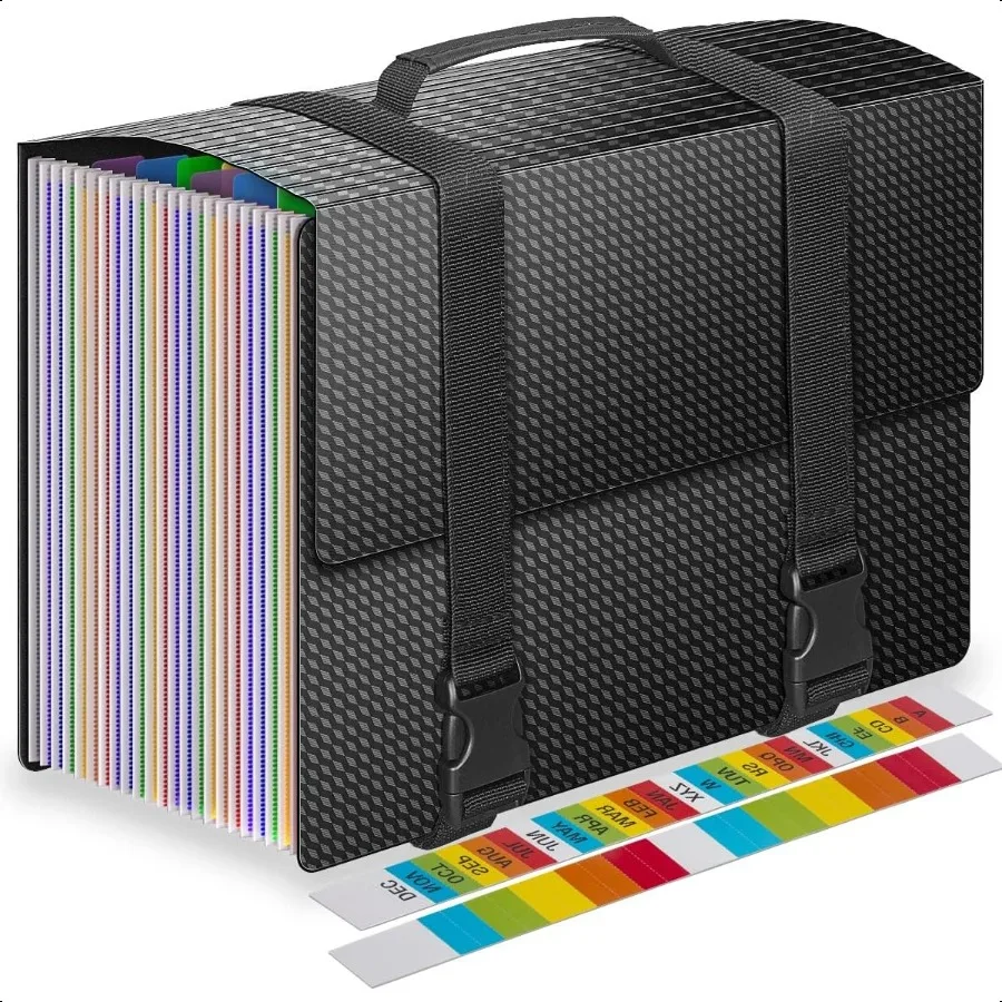 

Expanding File FoldersAccordion File Organizer with Handle 25 Pockets Portable Filing Box for Paperwork Documents Paper A4 Lett