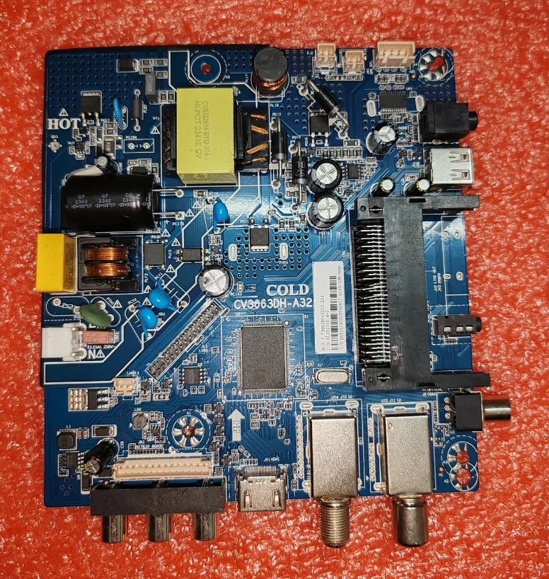 CV3663DH-A32   Three in one TV motherboard, tested well, physical photo  FOR   1366x768   35--55v 350ma