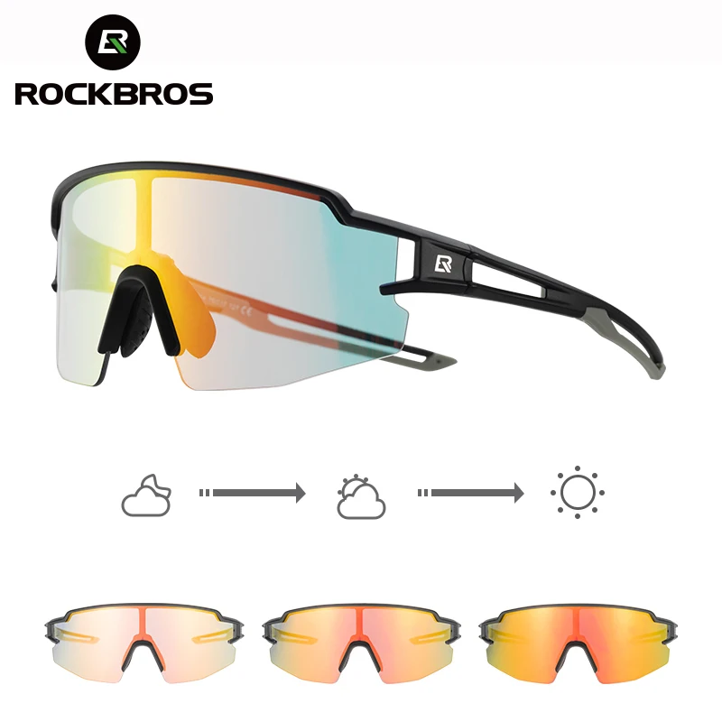 ROCKBROS Bicycle Glasses Polarized Photochromic Bike Glasses UV400 Goggles Eyewear Sports Sunglasses MTB Road Cycling Glasses