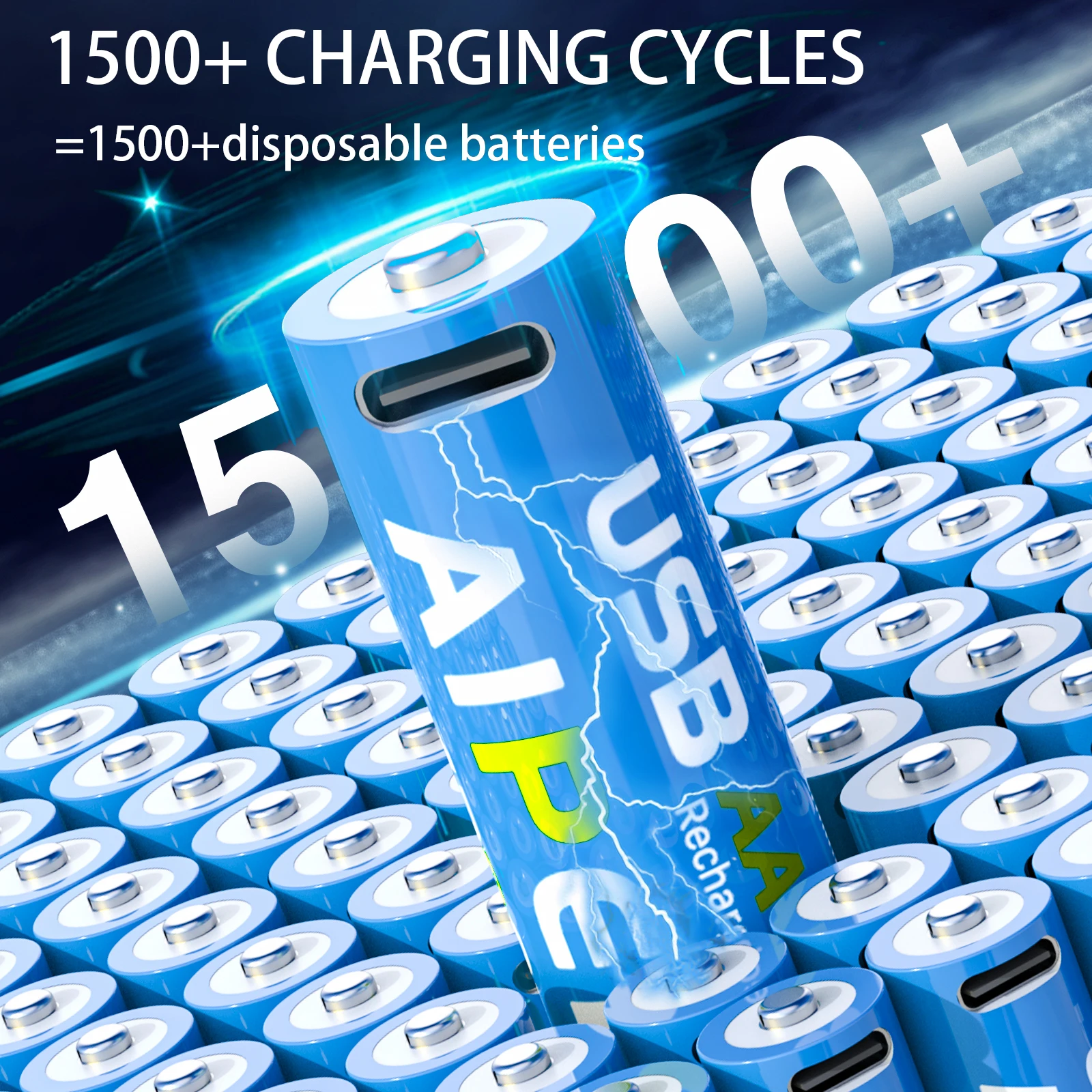AIPEKE 1.5V 4200mWh Aa Rechargeable Batteries usb c rechargeable battery aa for Camera Remote Control Mouse Smart Door Lock