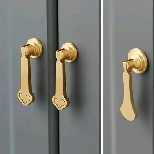Furniture Hardware Modern Light Luxury Single Hole Handle Kitchen Cabinet Gold Pendant Handle Drawer Wardrobe Knob