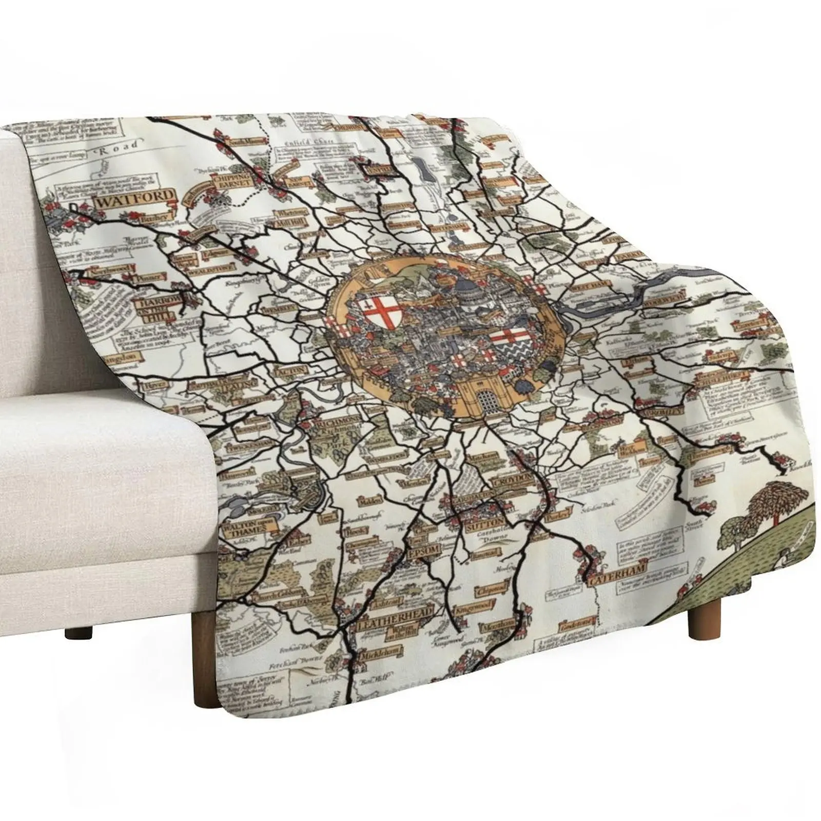 1928 Vintage London Bus-Services Map Throw Blanket Hair Luxury Thicken Comforter Tourist heavy to sleep Blankets