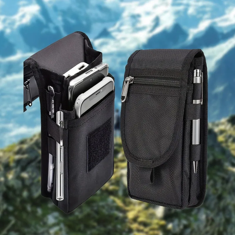 

1PCS Oxford Fabric Flip Waist Pack with Phone Pocket - Waterproof Travel Essentials Crossbody Bag for Outdoor Hiking Daily Use