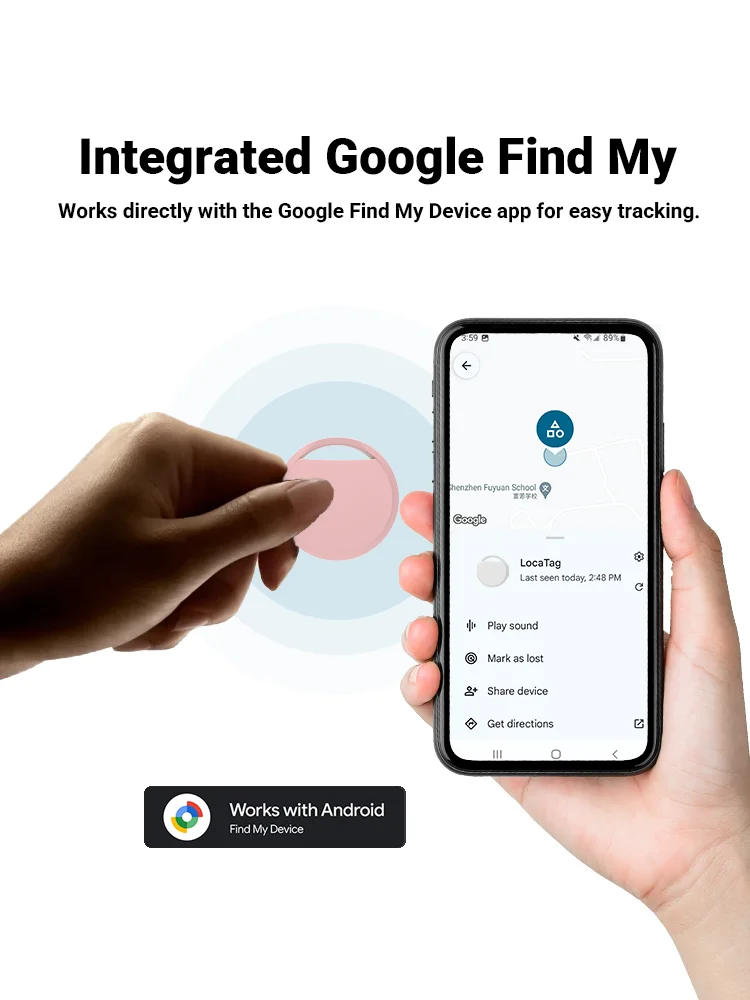 Navigatietracker voor Android-telefoons Werken met Google Find Hub-app Afstandsbediening lokaliseren Key Finder voor Xiaomi Samsung Pixel GMS - afbeelding 2