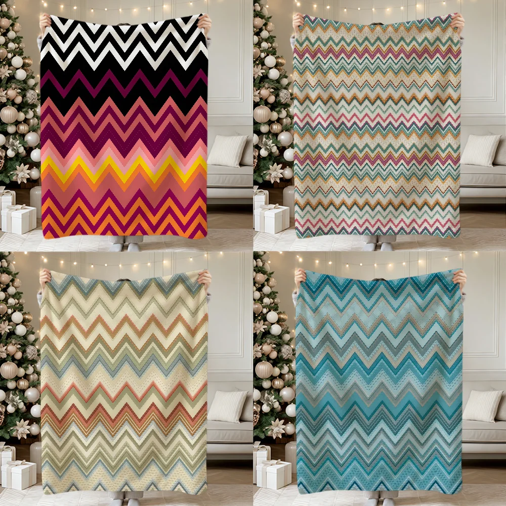 Fashion Retro Ethnic Style Stripes Luxury Soft Warm Plush Blanket Dorm Sofa Living Room Hogar Bedroom Gift Nap Home Flannel
