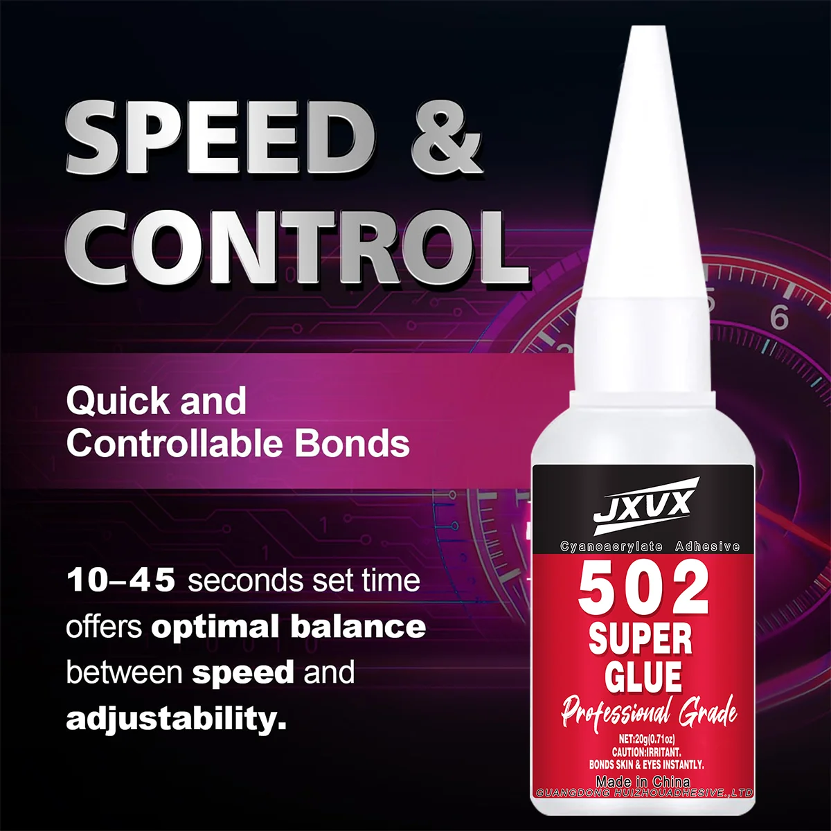 JXVX 1-5 szt. Klej akrylowy 502 szybkoschnący, o natychmiastowej wytrzymałości, do metalu, drewna, gumy, skóry, płynny klej o wysokiej wytrzymałości, narzędzie do klejenia