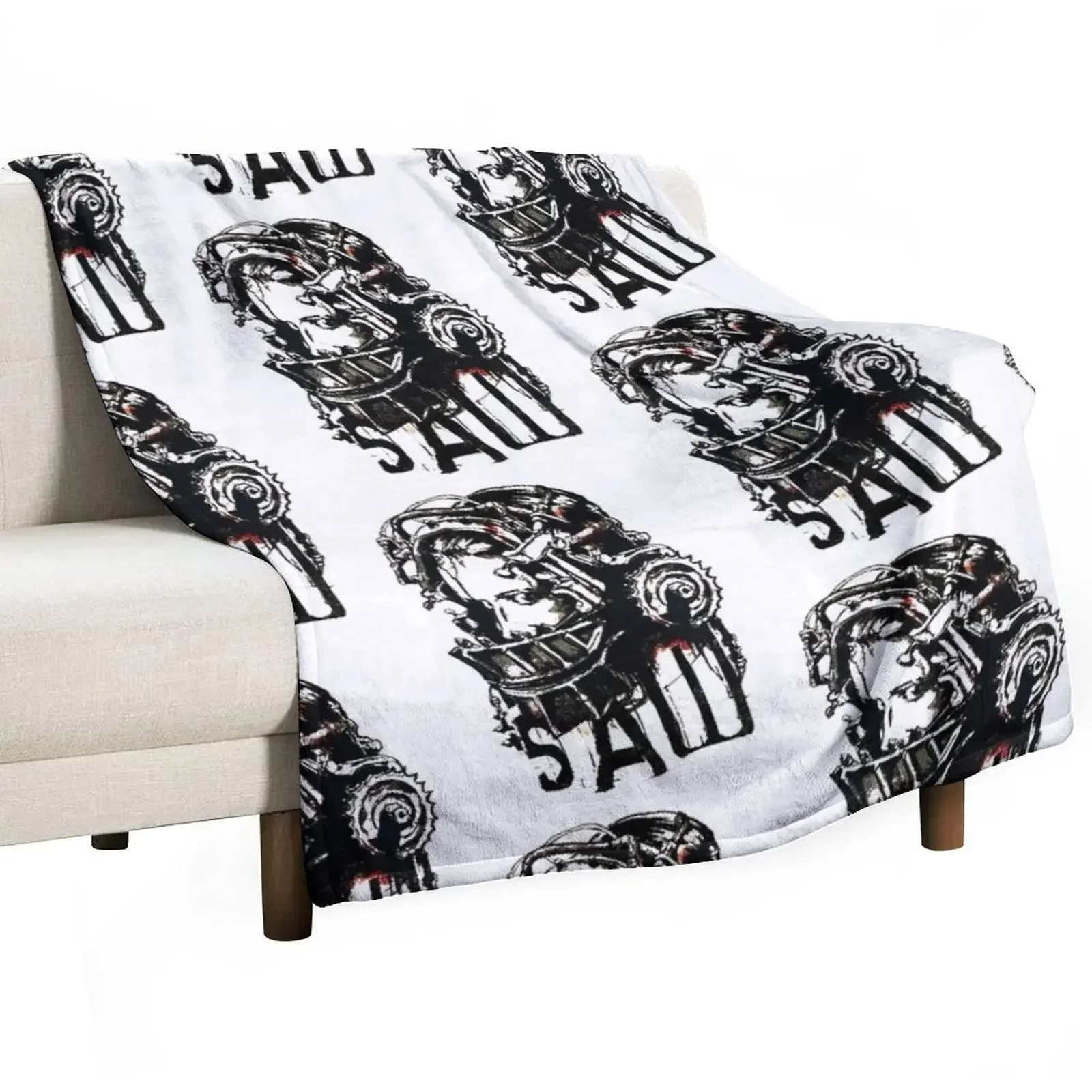 Vintage Reverse Bear Trap Saw Movie Throw Blanket for sofa Fashion Sofas Beautifuls Furry Decorative Beds Sofa Quilt Blankets