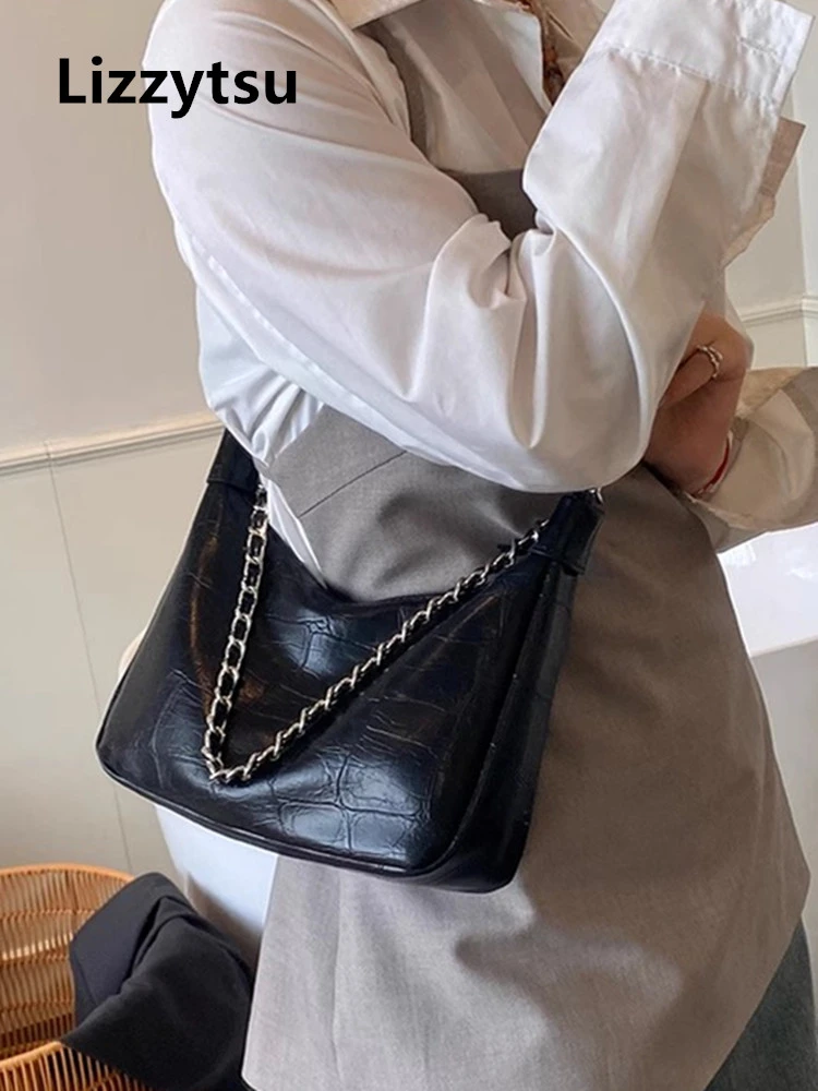

Lizzytsu Summer Casual PU Shoulder Bags Women Streetwear Korean Easymatch Luxury Tote Bag Luxury Design Vintage Square Bag