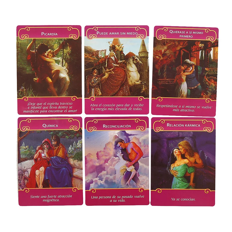 Tarot de la version espagnole Romance Angels Oracle Card, Guide des questions de vie et de l\'illumination, 03/Love