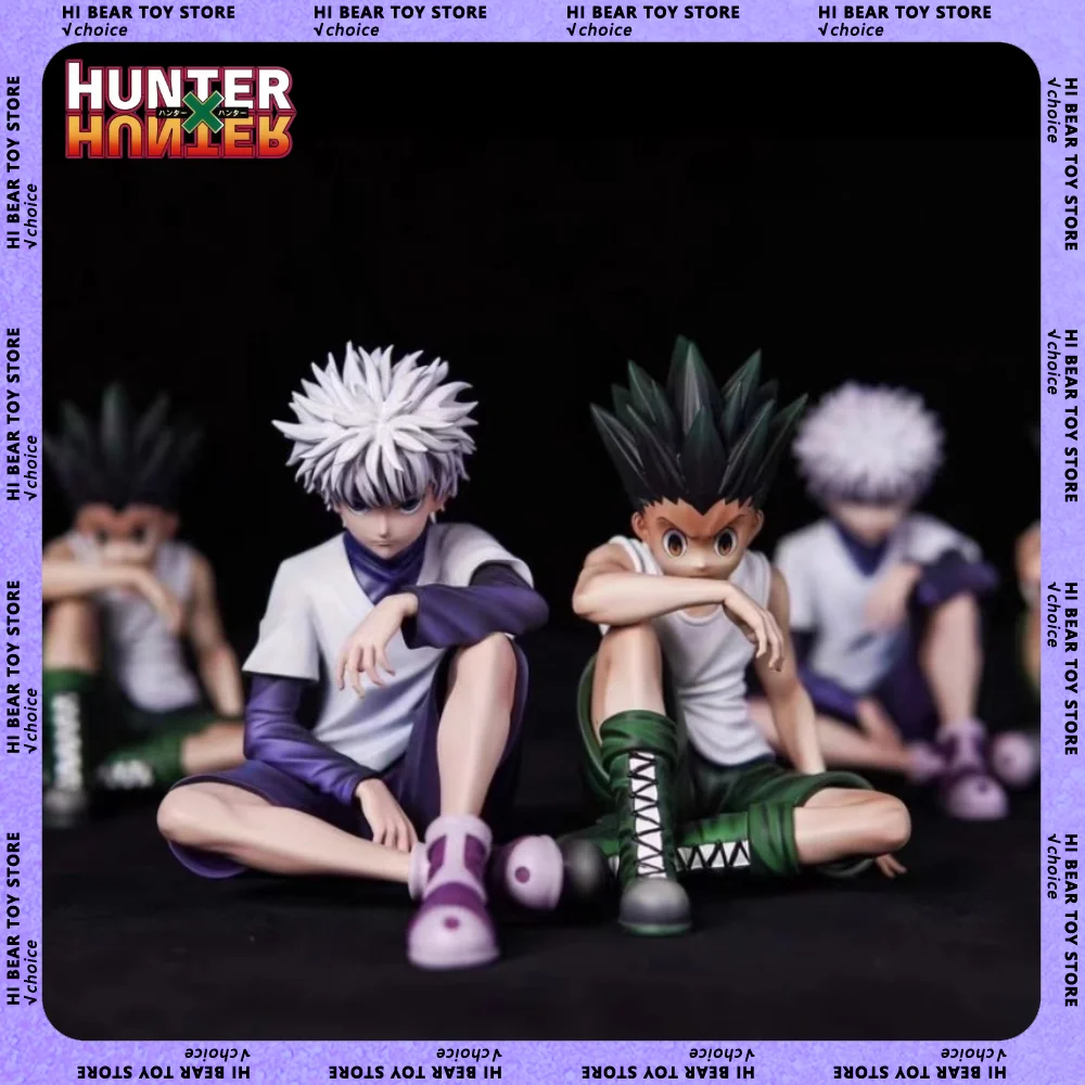 Hunter Hunter Figures Killua Zoldyck Anime Figure Gon·Freecss Figurine Collectible Toys Decoration Desk Doll Kids Birthday Gifts