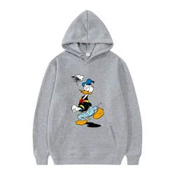 New Hot Sale Disney Donald Duck Cartoon Hoodie Woman Pullover Tops Spring Autumn Men 2024 New Casual Couple Sweatshirt Clothing