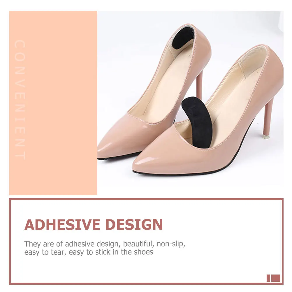 

6 Pairs Heel Pads Flannel Cushion for High Heels Shoes Grips Boots Protector Breathable Non Slip Adhesive Design Pain Relief