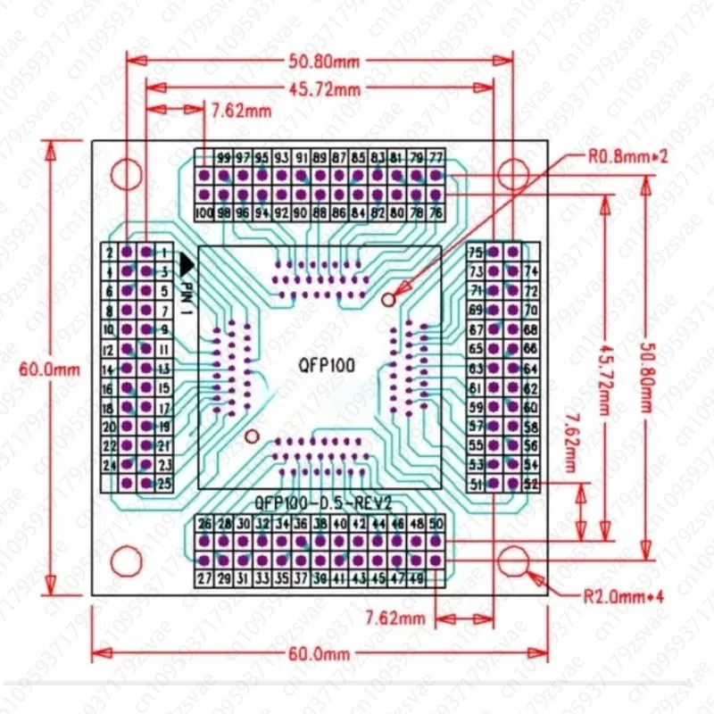 LQFP100 test socket, TQFP-100-0.5 burner, IC socket, aging, TQFP100 programming socket