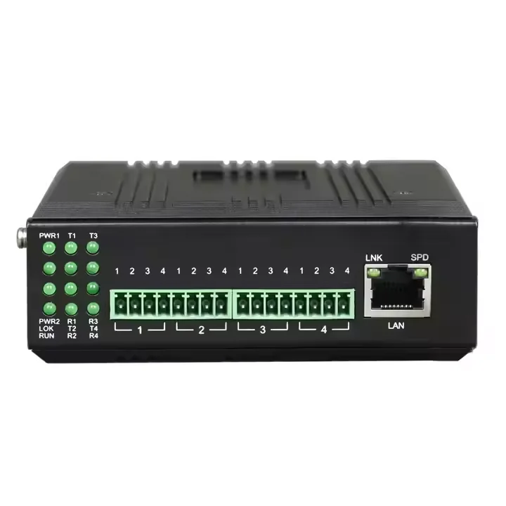 Industrial 8 Channel 4 - 20mA over IP Din Rail 4 - 20mA to Ethernet Converter