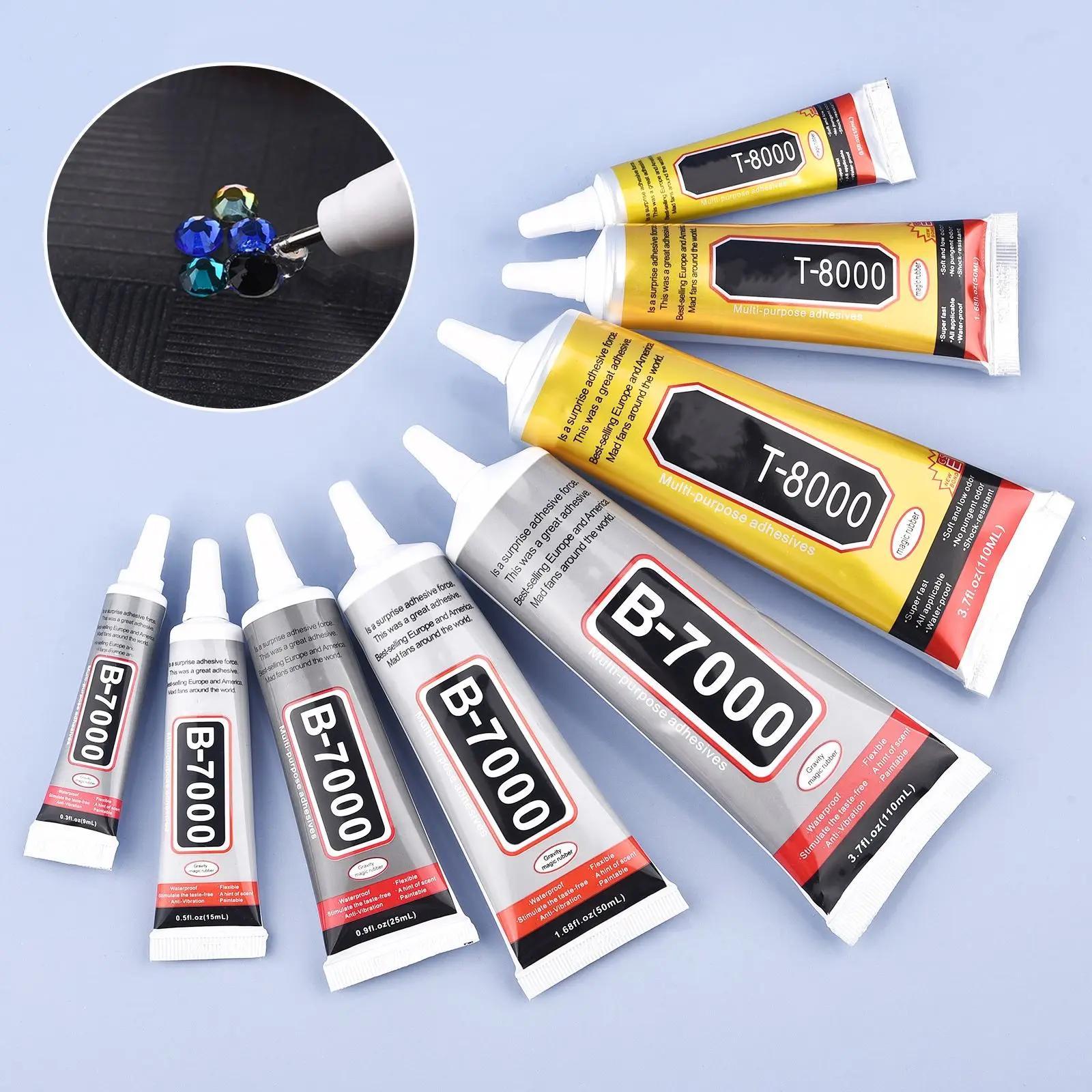 

9/15/50/110ml B-7000 Glue T-8000 Adhesive Epoxy Resin Repair Cell Phone Touch Screen Liquid Glue Jewelry Craft Adhesive Glue