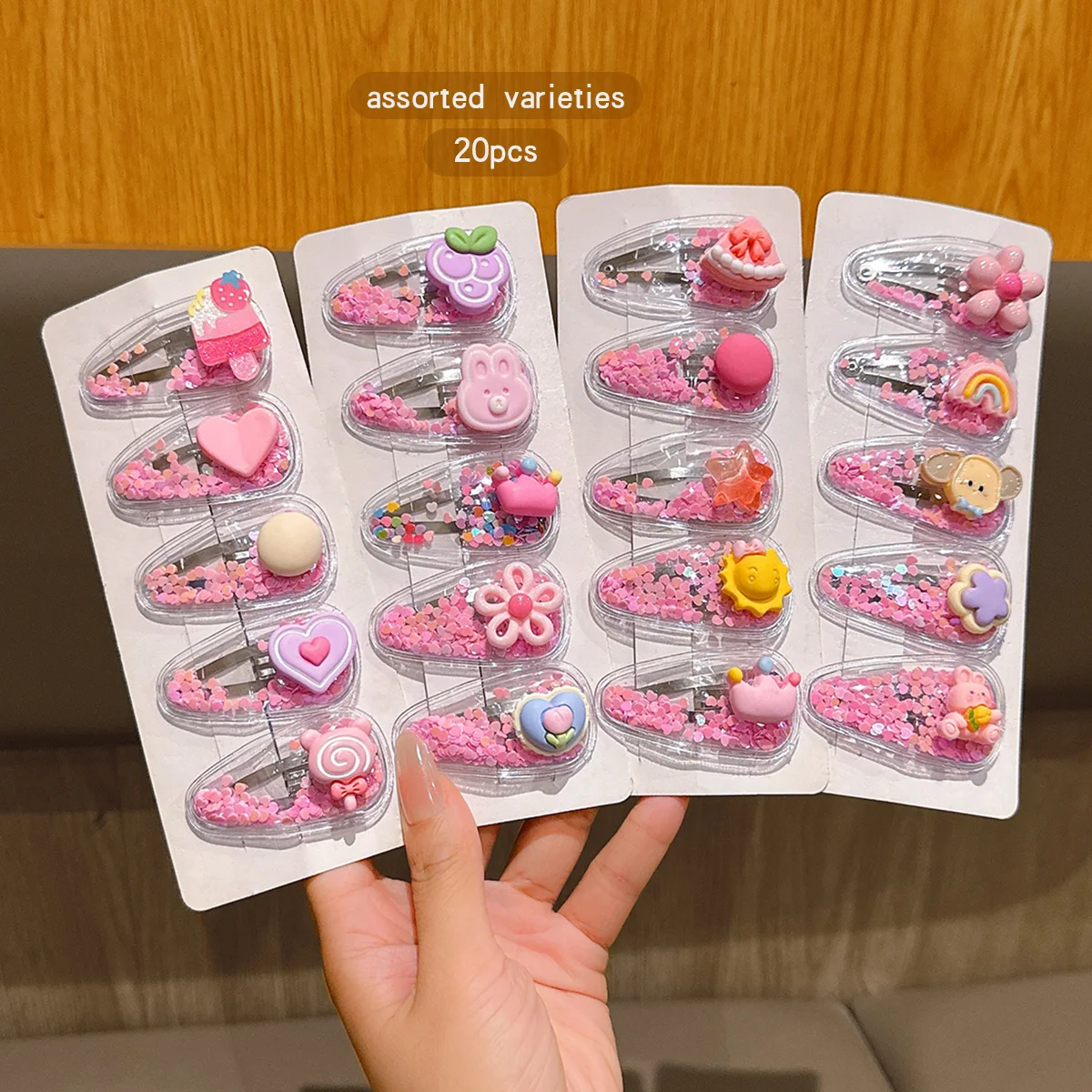 20 نمطًا من مشابك BB الوردية الكرتونية العشوائية مناسبة للاستخدام اليومي كإكسسوارات الشعر #4