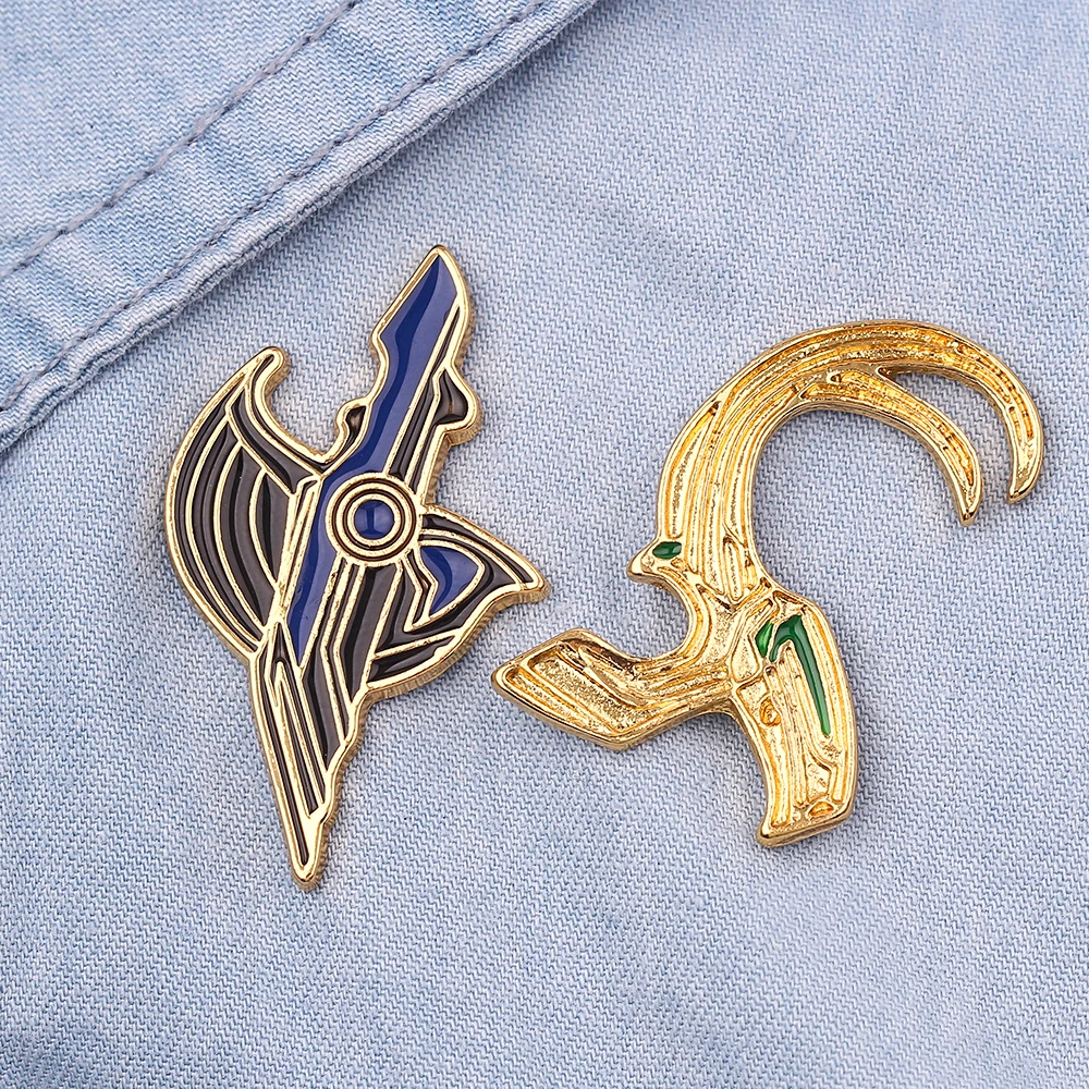 2 Pcs Creative Thor: Ragnarok Brooch Minimalist Loki Enamel Pin Jewelry Metal Badge Backpack Clothing Accessories