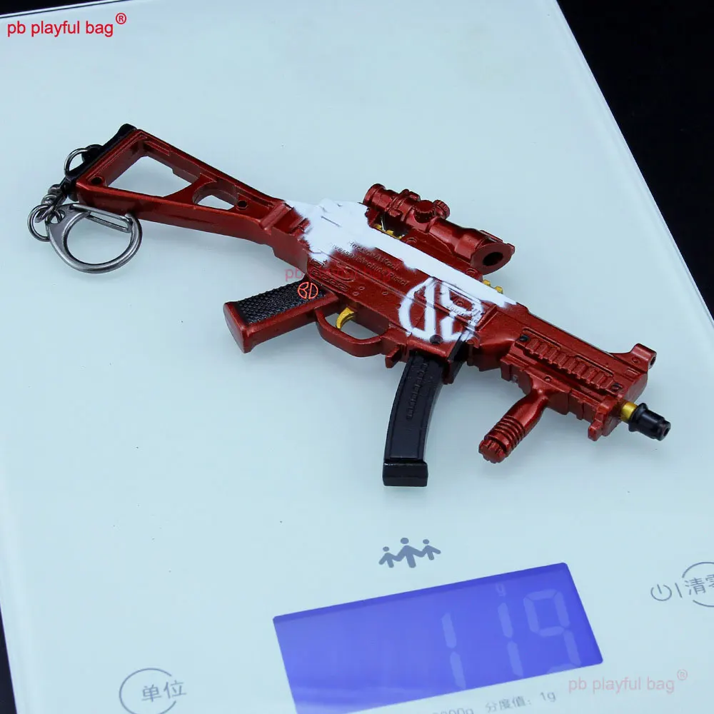 14 centimetri di Metallo UMP9 Mini Lega di Pistola Modello Action Figures Gioco Periferico Portachiavi Ornamento Decorazione Raccogliere Giocattolo Per Bambini Regalo ZG400