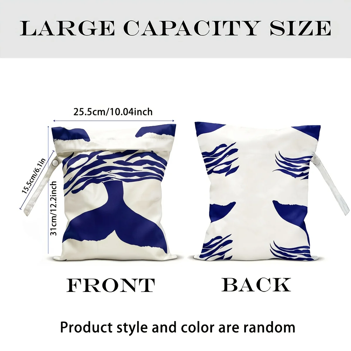Waterproof Dry Wet Separation Bag Fashion Beach Zipper Bag for Travel Swim Pool Yoga Sportswear Cosmetics Lingerie Storage