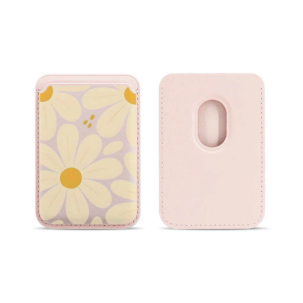 Blumen-Leder-Kartenetui Handyhülle Kartenhalter für Magnetische Hülle Geeignet für alle iPhones mit Magsafe-Kartenfunktion Rückseitentasche – Detail 18