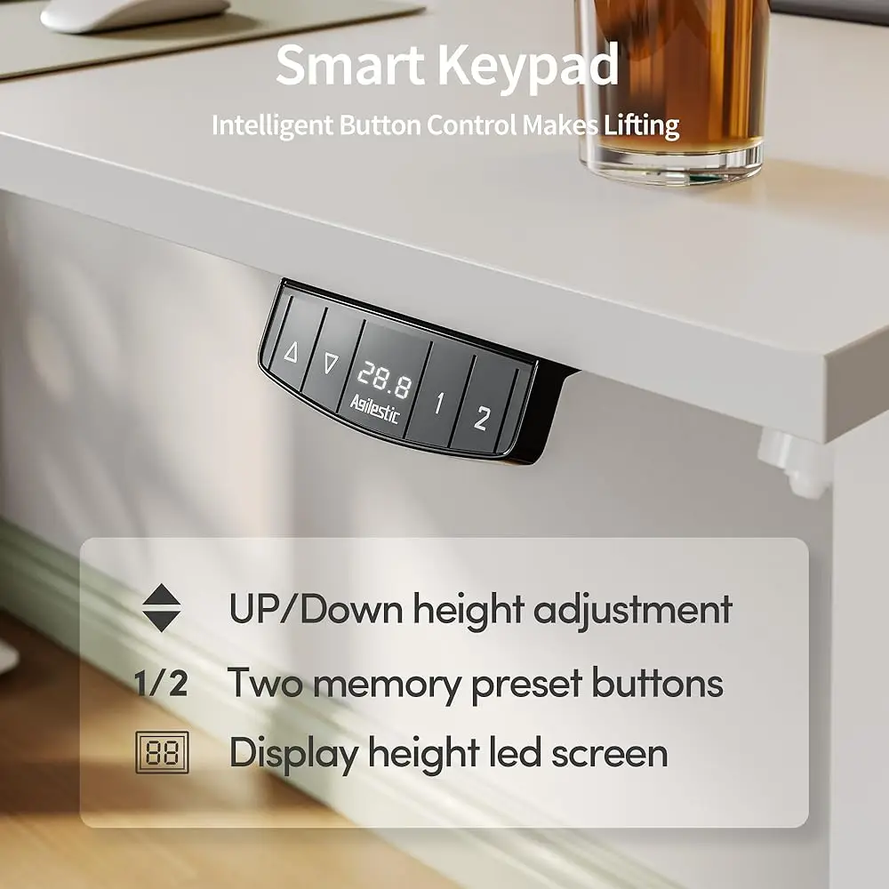 Electric Standing Desk 40 X 24 Hes, Height Adjustable Desk, Sit Stand Up For Work Office Home, Ergonomic Rising Computer Table