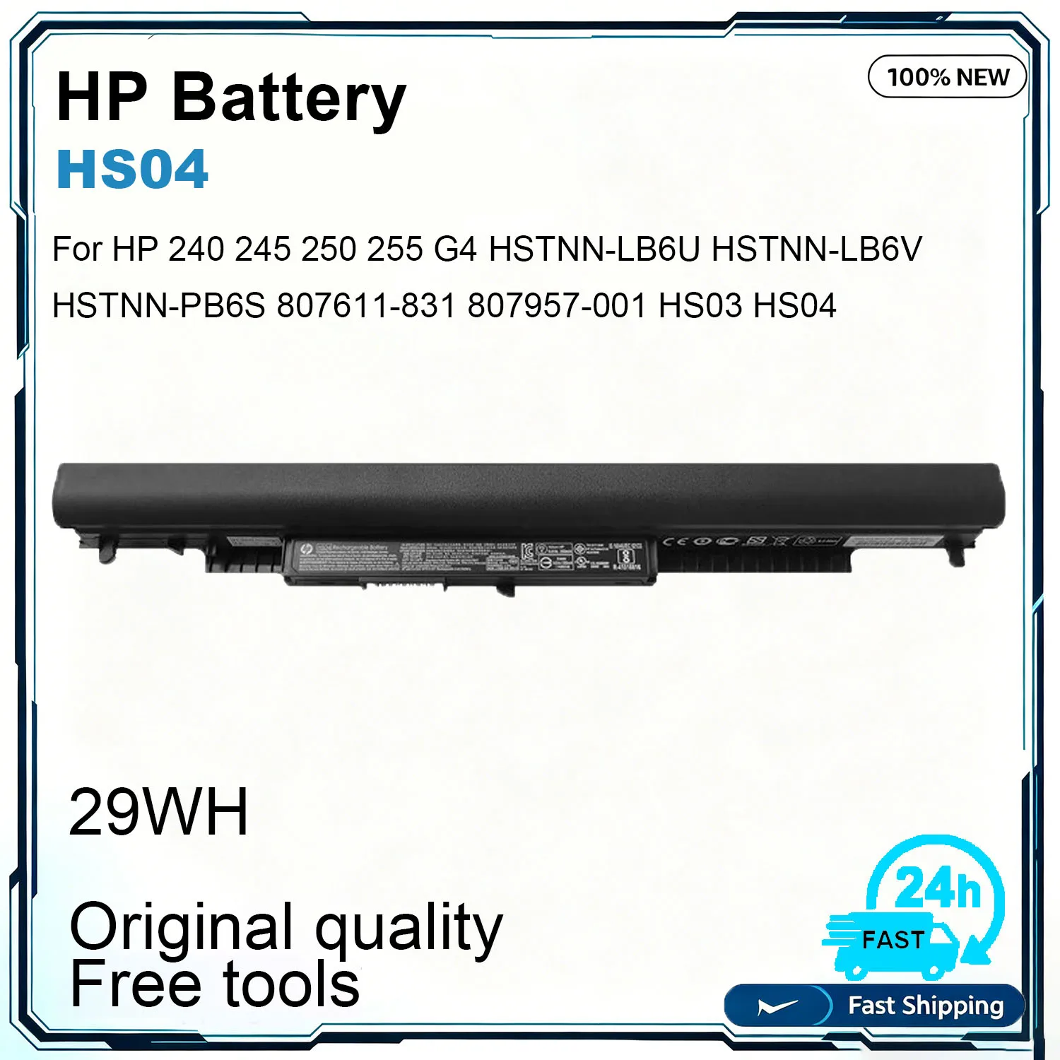 New HS04 Laptop Battery For HP 240 G6 245 G6 250 G6 255 G6 340 G4 HSTNN-LB6V HSTNN-LB6U 919701-850 HP Pavilion 15-BS 15-BW