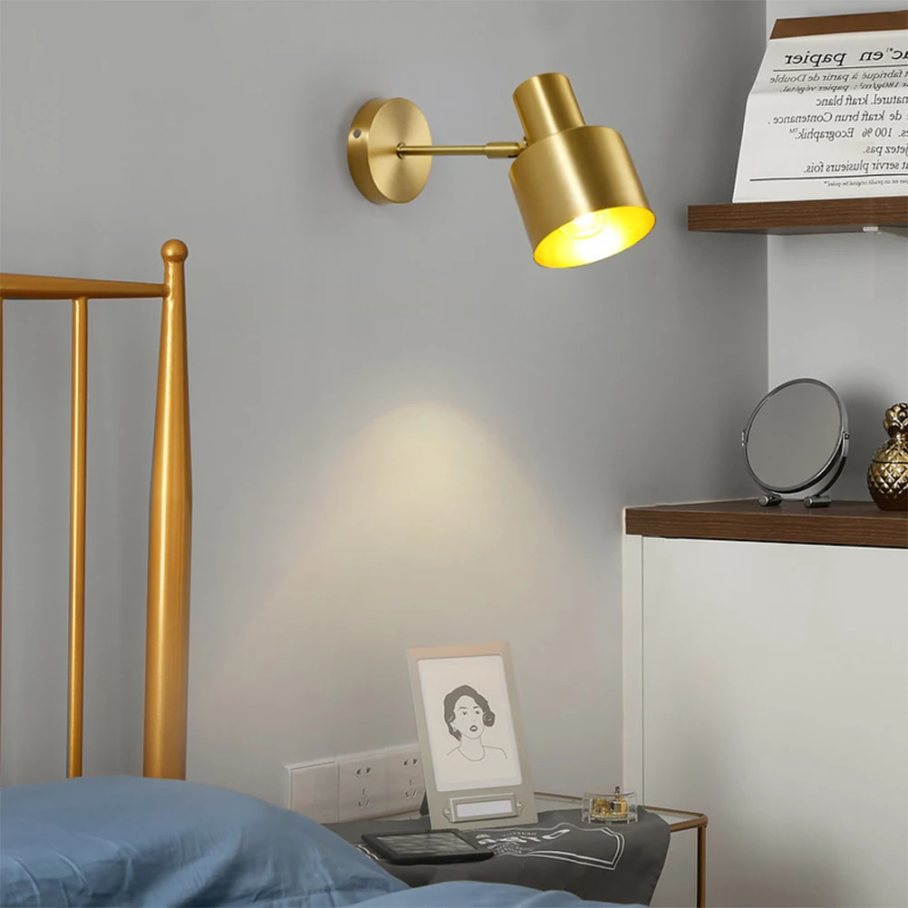 

LED Wall Lamp Copper Bedroom Living Room Staircase Light Retro Creative Metal Material Durability Safety Warm Lighting