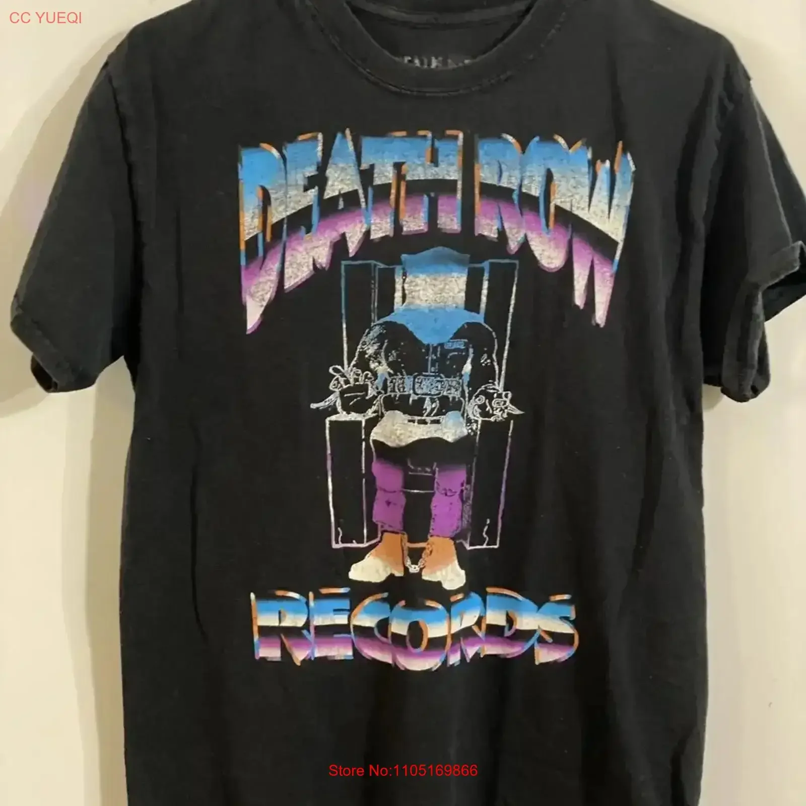 

Футболка Death Row Records размера S с коротким рукавом и круглым вырезом спереди, винтажная стираная дизайнерская одежда, топ для повседневной носки, слегка