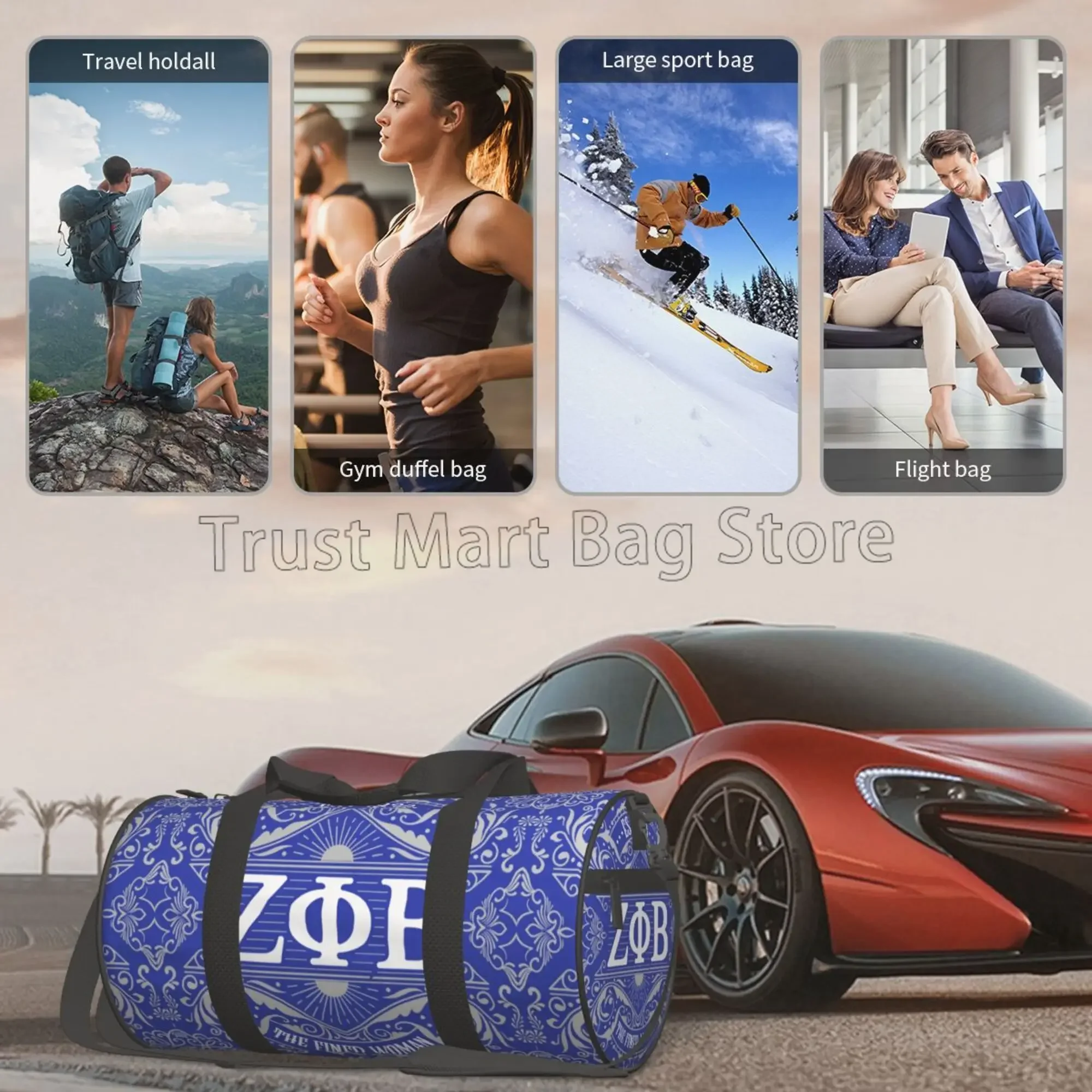 Zeta Phi Beta Print Reis Duffel Tas Waterdichte Sport Yoga Bagage Tas Weekender 'S Nachts Tassen Duffle Rugzak Voor Vrouwen