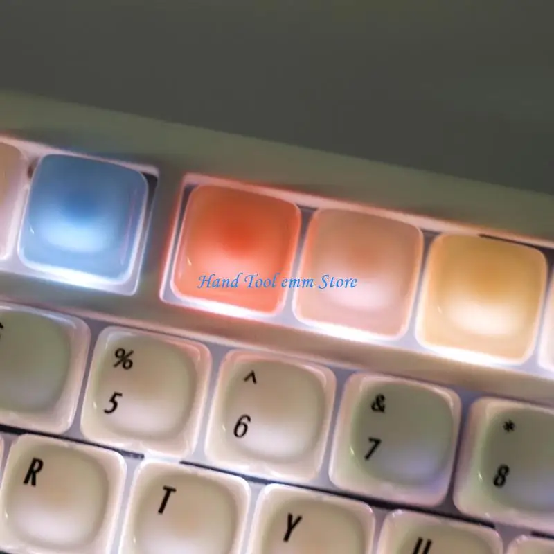 H37F Keyboard Layout Accent Keycaps in Jelly‌ Color and 1U Form MOA Profile Keycaps
