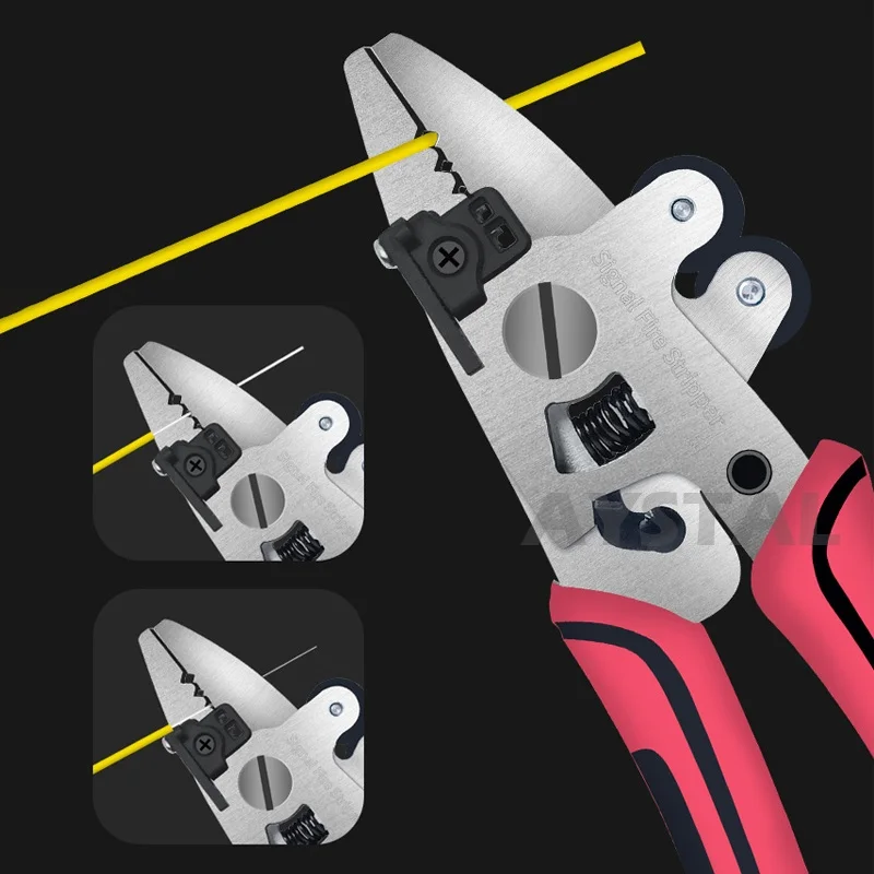 Imagem -03 - Signalfire-profissional Multifuncional Fibra Óptica Stripper em Miller Alicates Tesoura Limpeza em um