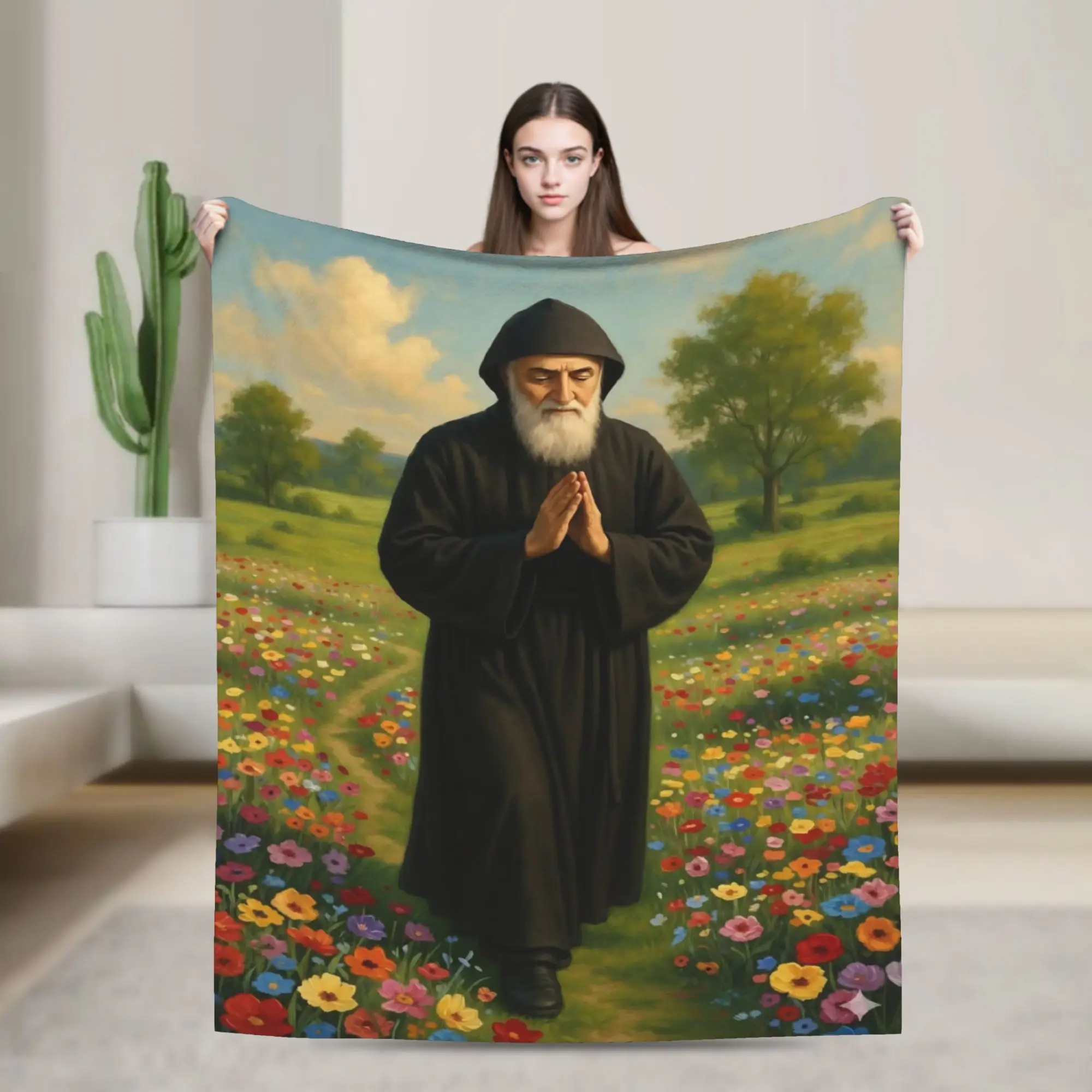 Saint Charbel Blanket Ultra Soft  Throw Blankets for Couch 50x60 Inch Multi-size Bedspreads